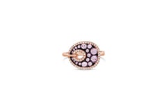 18 Kt Rose Gold Ring with Colored Presious Stones