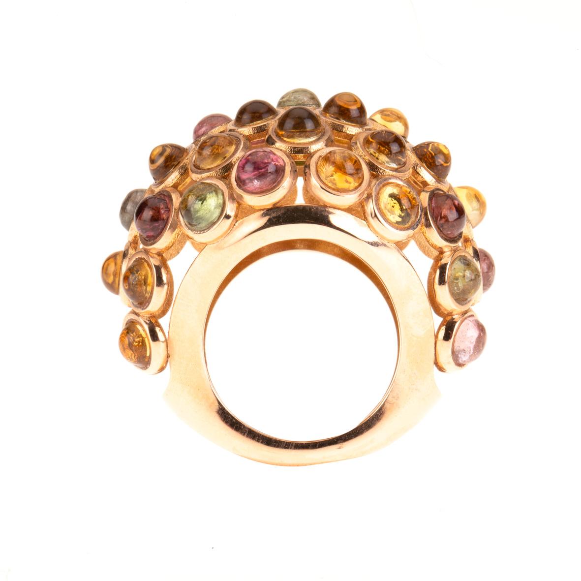 Women's 18 Karat Rose Gold Tourmaline Ring For Sale