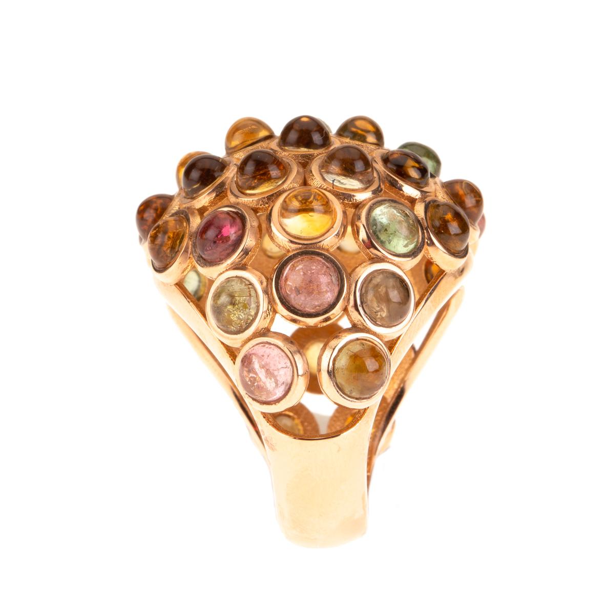 18 Karat Rose Gold Tourmaline Ring For Sale 1