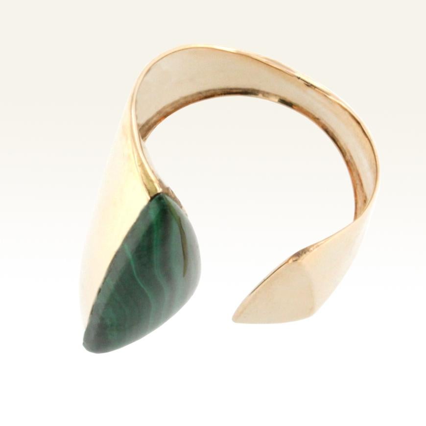 malachite ring gold