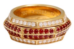 18 Kt drehbarer Piaget Rubin & Diamanten Ring mit Possession