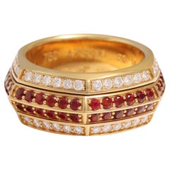 18 Kt drehbarer Piaget Rubin & Diamanten Ring mit Possession