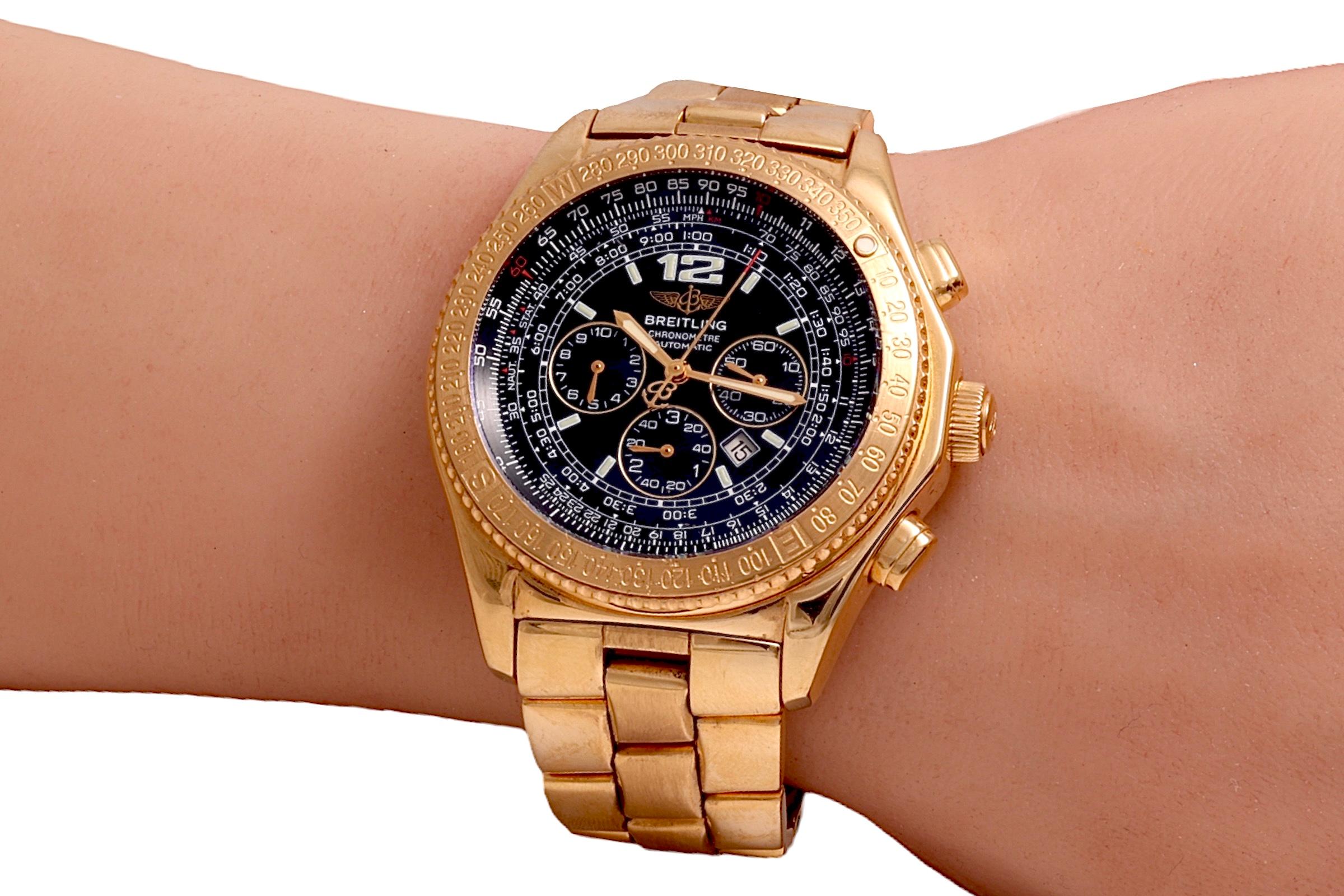 18 Kt massives Vollgold Breitling B2 mit Schachtel und Papieren  im Angebot 6