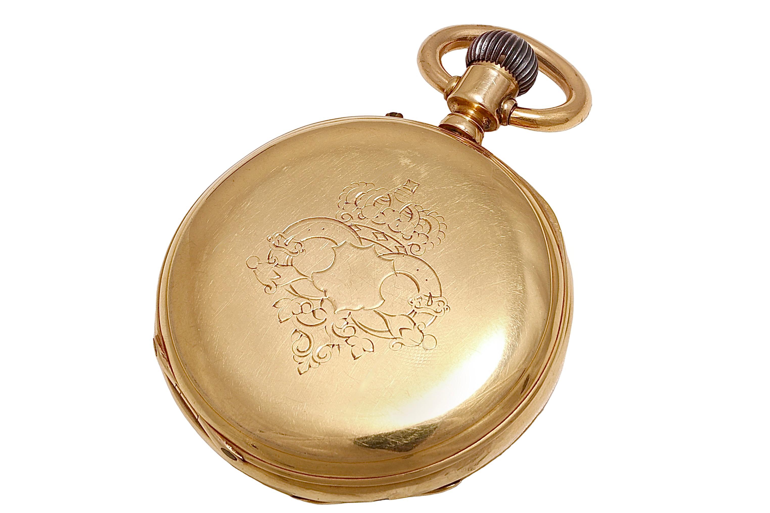 18 Kt Massivgold Pateck Geneve Spiral Breguet Open Face Taschenuhr für Damen oder Herren im Angebot