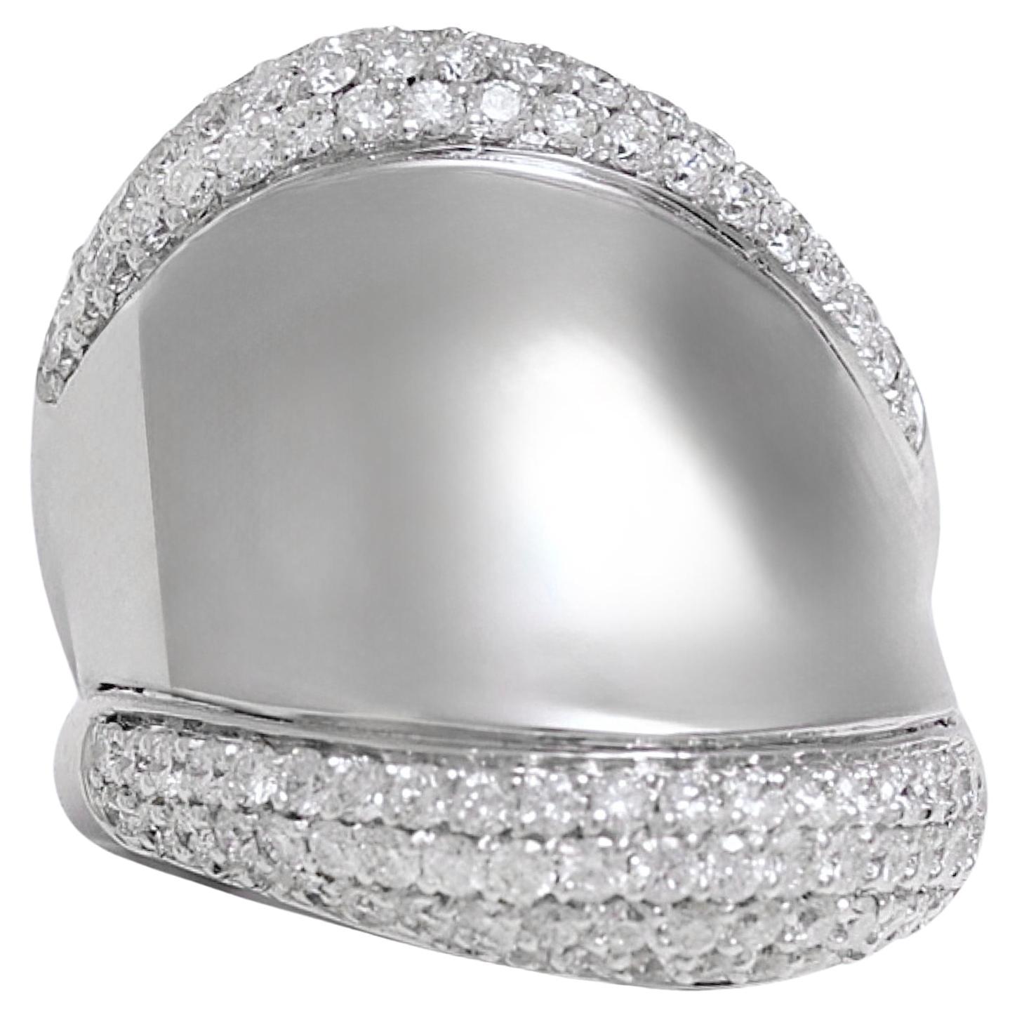 18 Kt Solid White Gold Diamond Ring