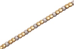 18 Kt. Solid White & Yellow Gold TENNIS BRACELET,  2 Cts Brilliant Cut Diamonds