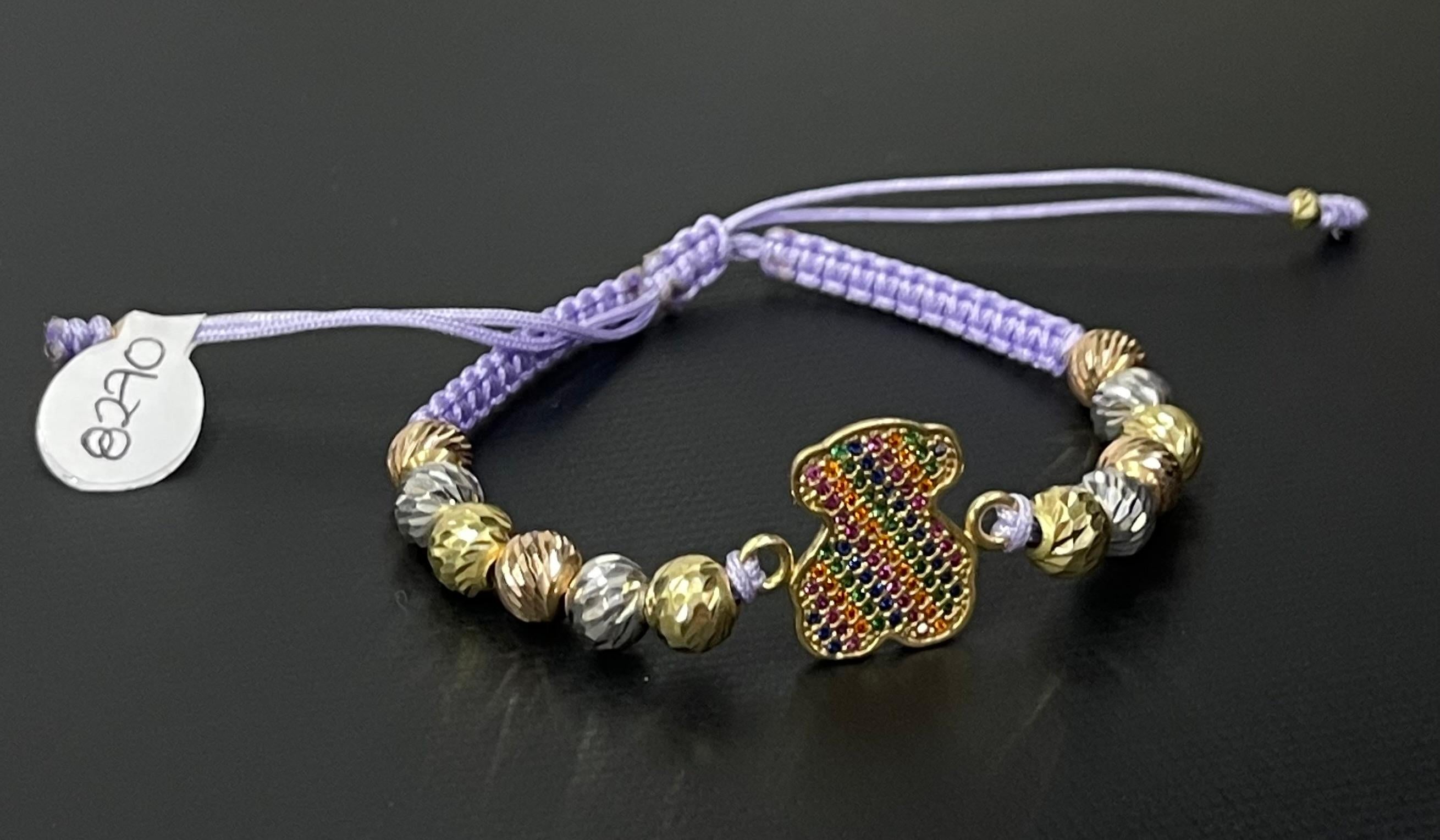da uomo o donna Bracciale con orso in oro 18 Kt in vendita