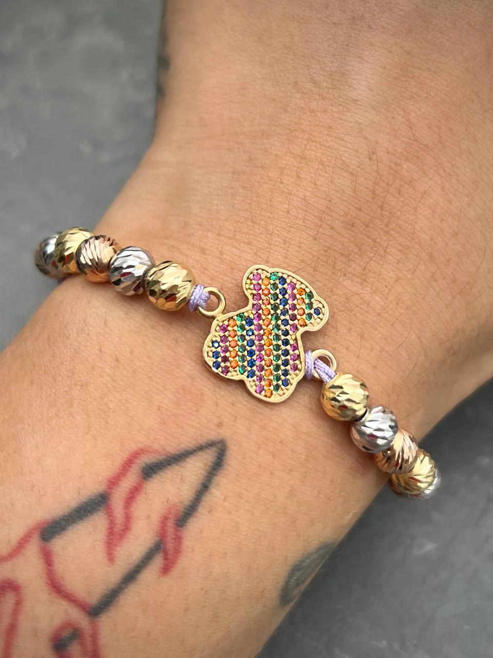 Bracciale con orso in oro 18 Kt in vendita 2