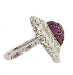 Diamonds Rubies White Gold Fashion Ring