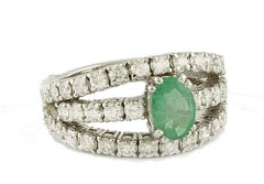 Emerald  Diamonds White Gold Engagement Ring
