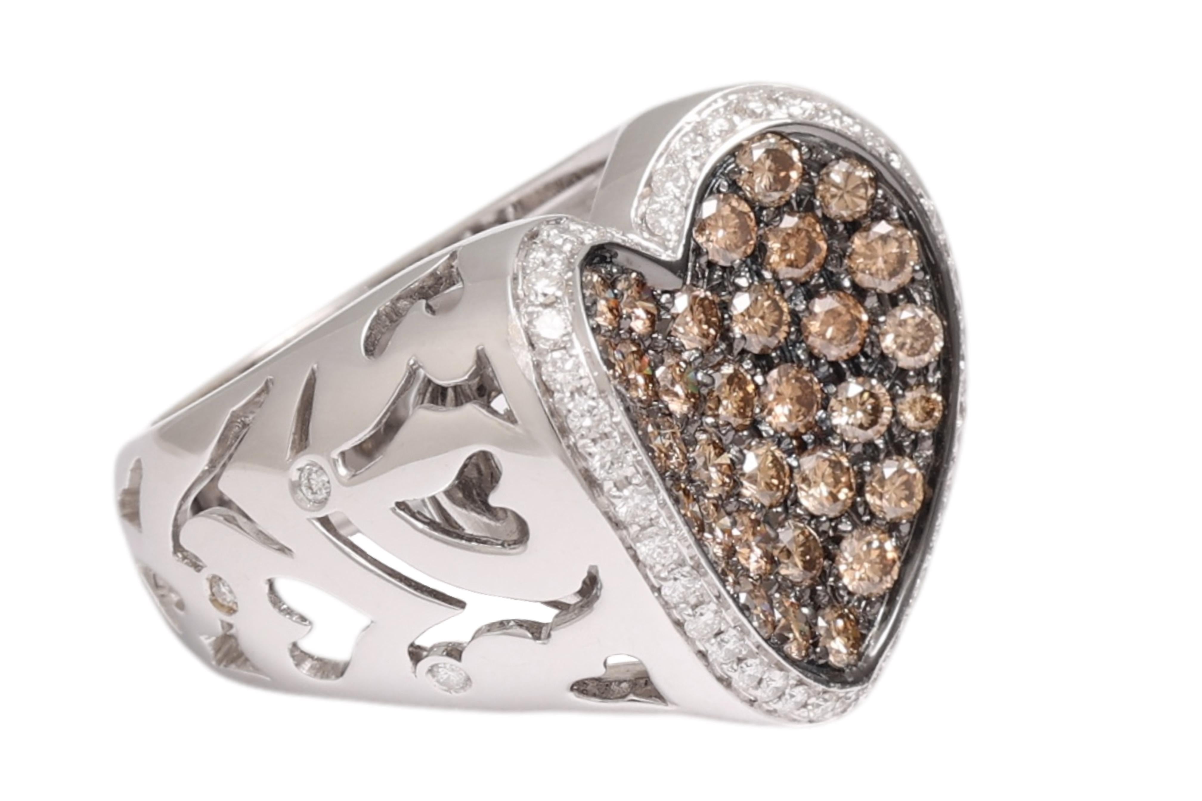 Or blanc 18 carats, diamants blancs 0,38 carat et 1,6 carat Unisexe en vente