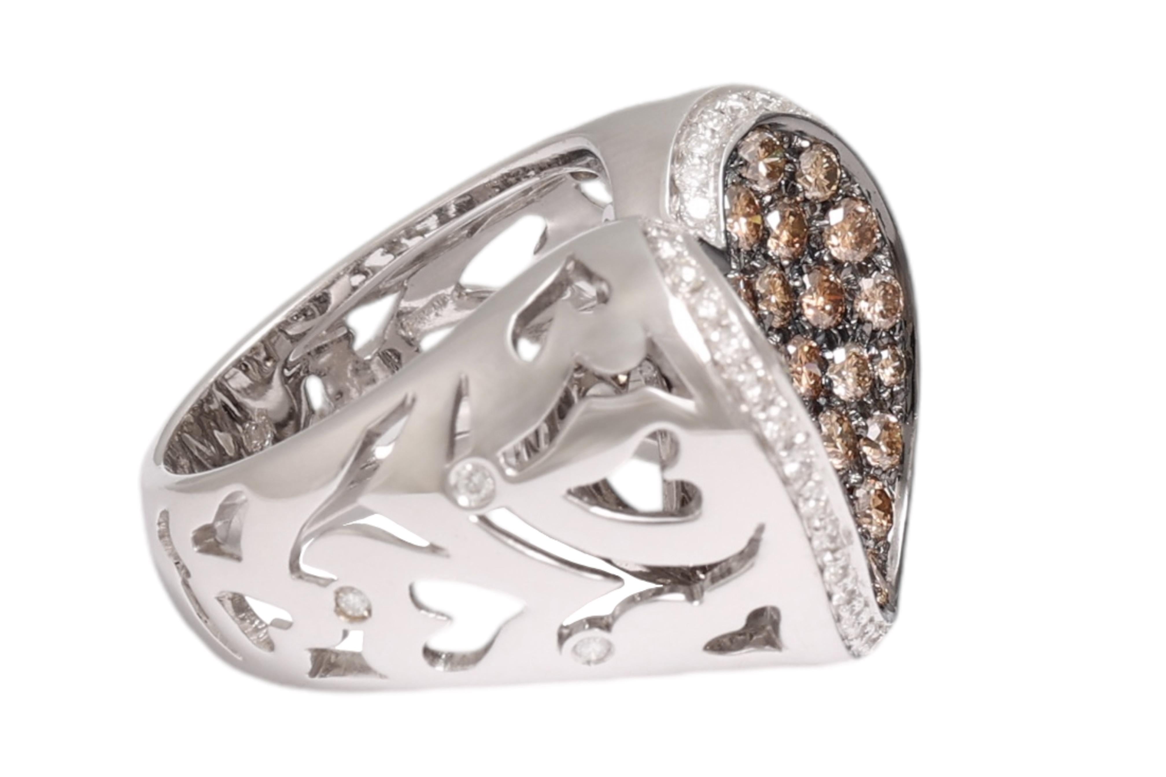 Or blanc 18 carats, diamants blancs 0,38 carat et 1,6 carat en vente 1
