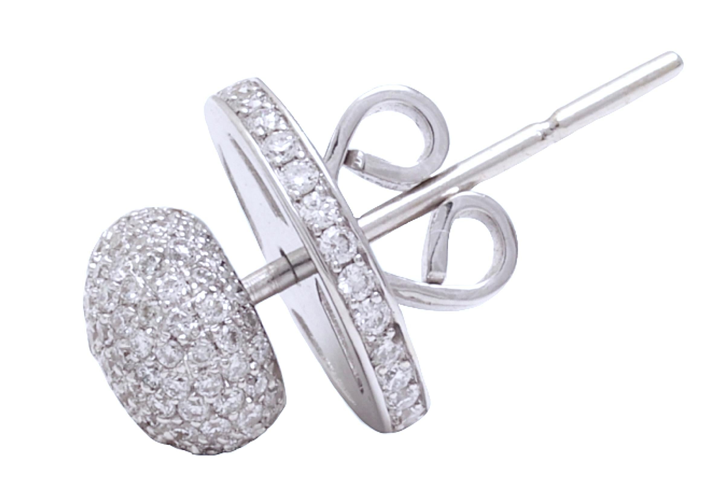 18 kt. White Gold 2 in 1 Stud Earrings With 4.08 ct. Diamonds, Amazing Piece!  In New Condition For Sale In Antwerp, BE