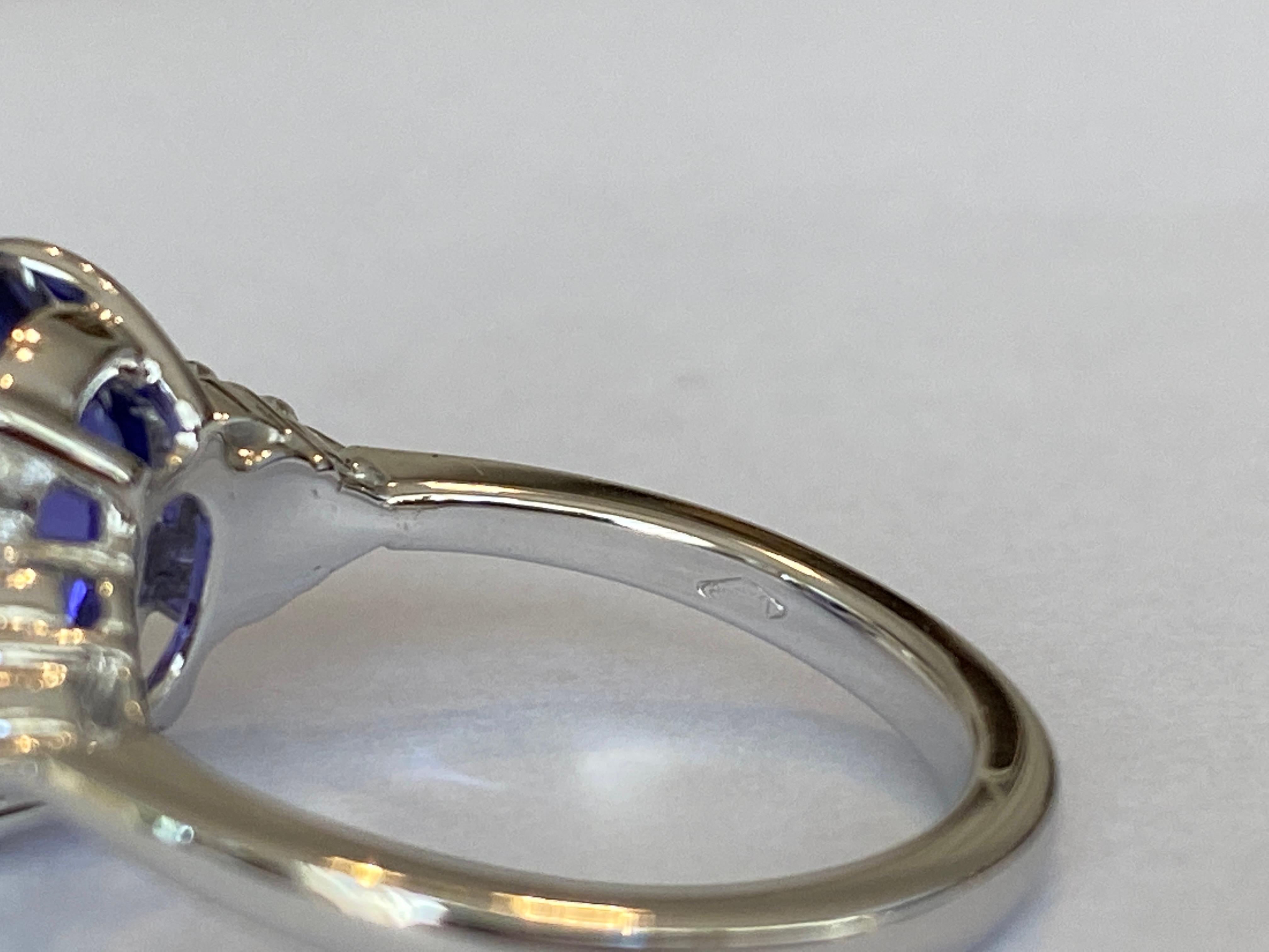 18 kt Weißgold 6,00 Karat Tansanit und Diamant Cocktail-Ring 4