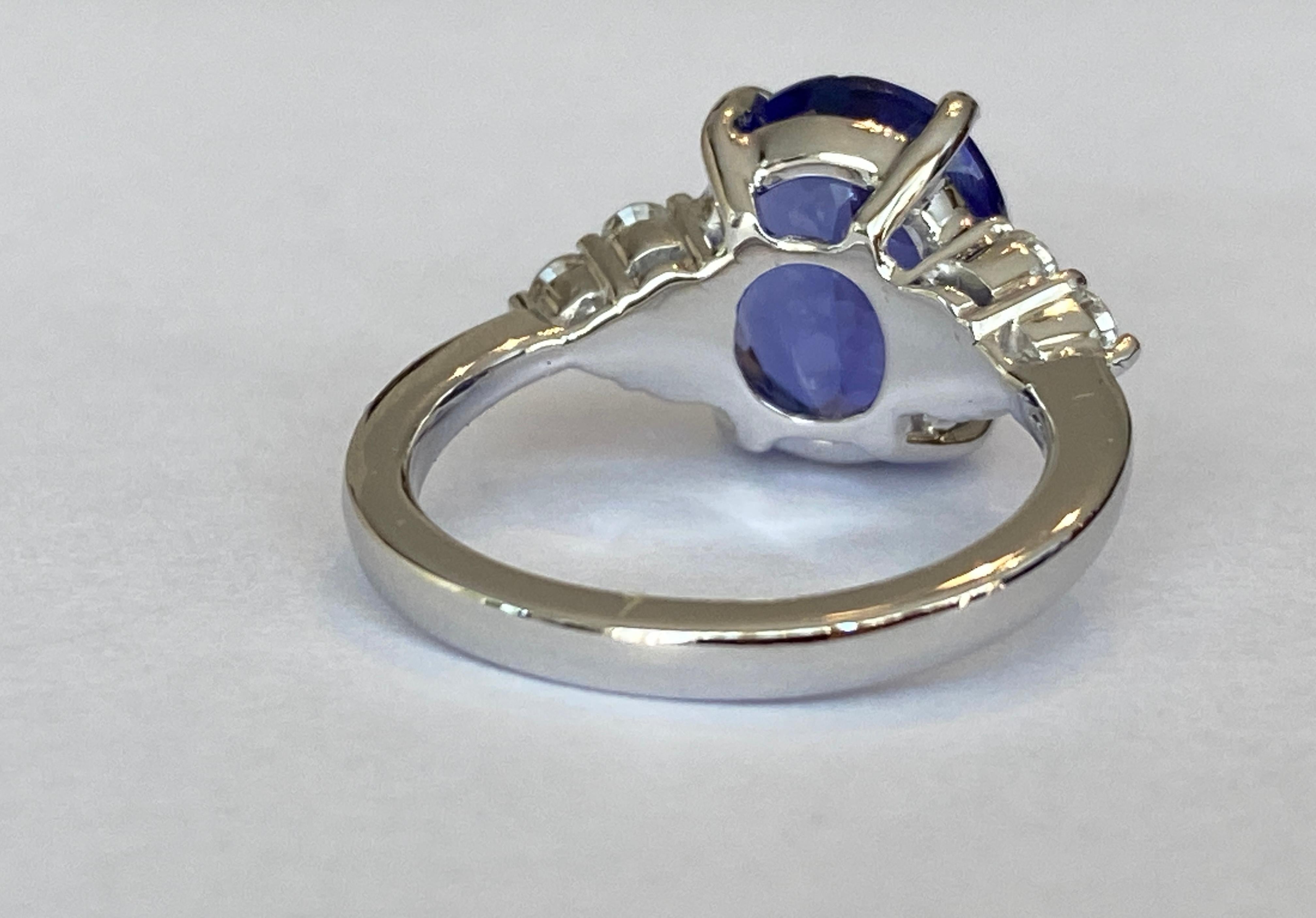 18 kt Weißgold 6,00 Karat Tansanit und Diamant Cocktail-Ring 3