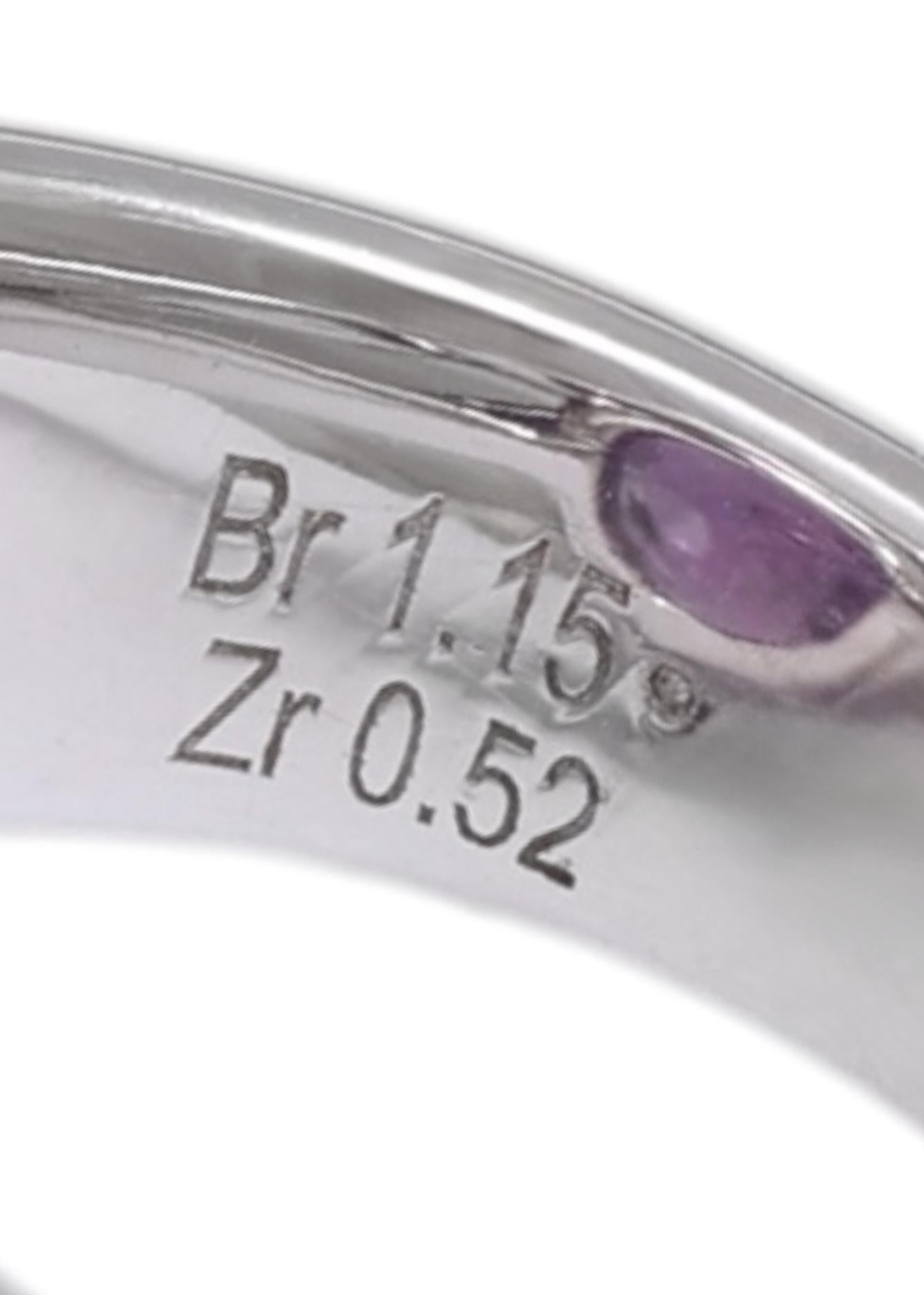 18 Kt Weißgold Amethyst, Saphir & Diamant Ring im Angebot 4