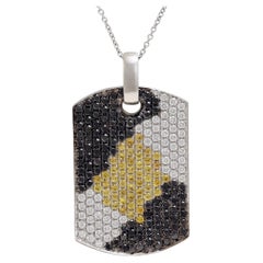 18 kt. White Gold Amulet Pendant, 3.22 ct. Diamonds & 1.02 ct. Yellow Sapphire