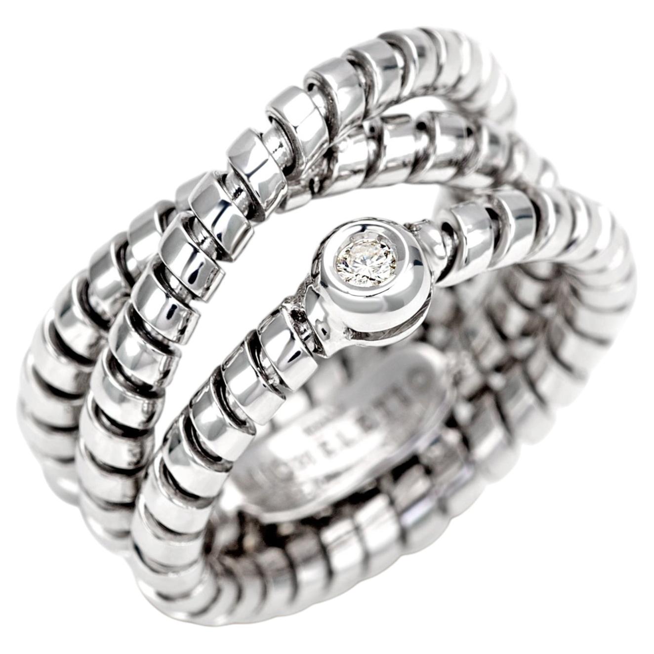 bague en or blanc 18 kt et diamants - Collection TORCHON* en vente