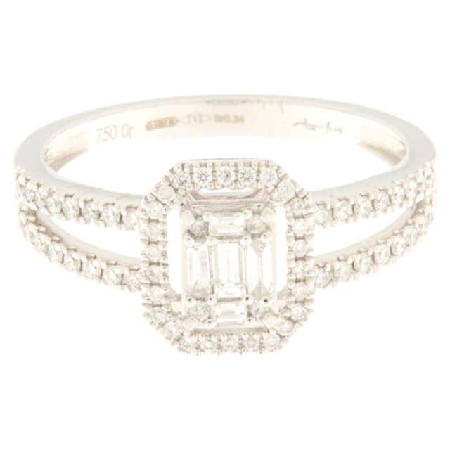 Cartier Diamond and 18 Karat White Gold Engagement Ring For Sale at ...