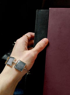 Eighteen Karat Gold Art Deco Style Bracelet with Natural Chalcedonies