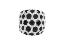 18 Kt White Gold Black & White Diamonds, Total 11.7 Ct