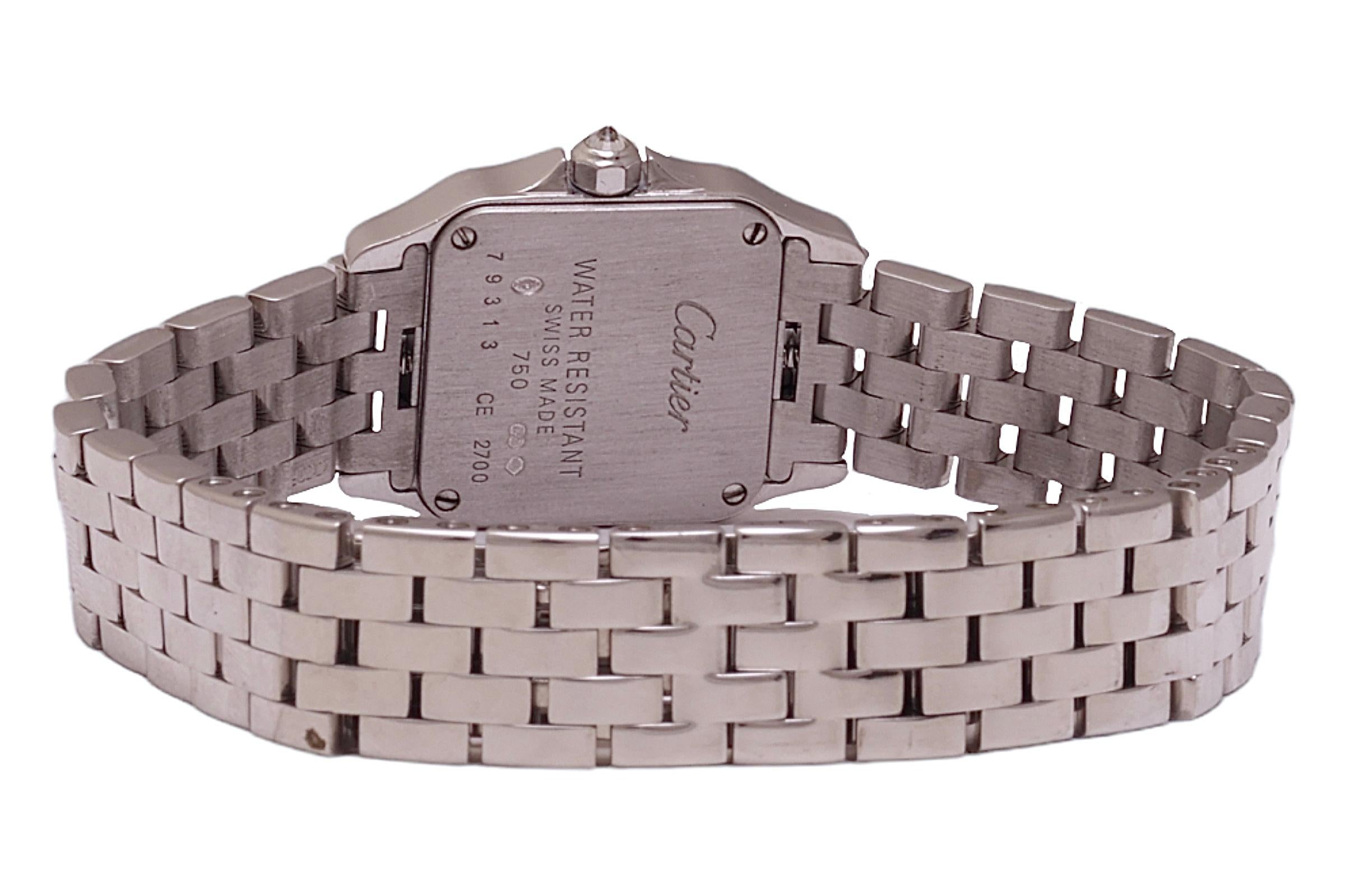 Cartier Santos Demoiselle Montre-bracelet pour femme en or blanc 18 carats avec boîte et papiers en vente 3