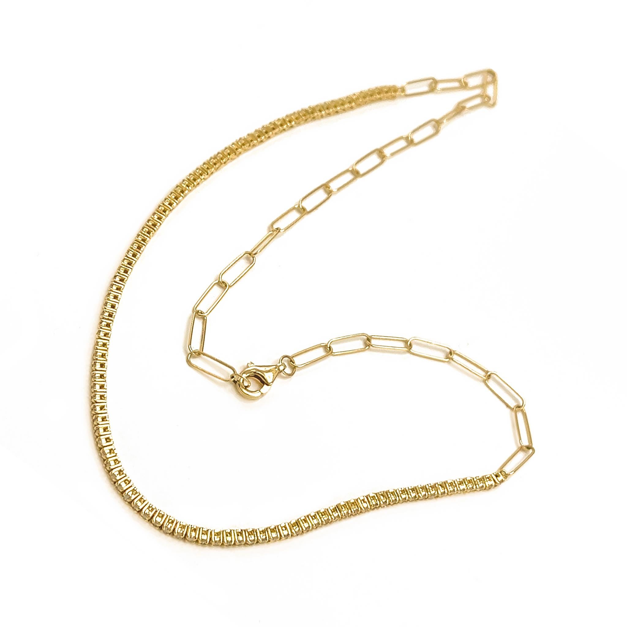 18 Kt Weißgold Kettenglied Diamant Einstellbare Choker Halskette im Angebot 5