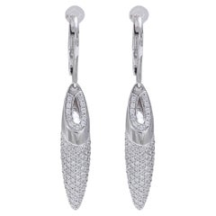 18 kt. Boucles d'oreilles pendantes Chimento en or blanc avec 2.6 ct. Diamant