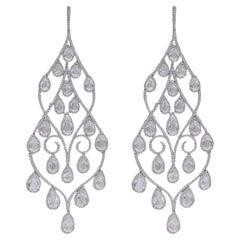 18 kt. White Gold Chopard Chandelier Earrings With approx. 28.56 ct. Diamonds