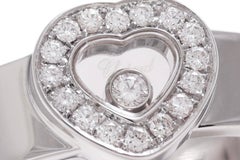 18 kt. Chopard en or blanc  Bague Happy Diamond Hart