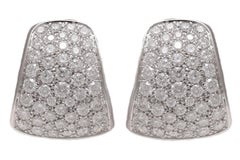 18 kt. White Gold Clip On Earrings With 2.80 Ct. Brilliant Cut Diamonds