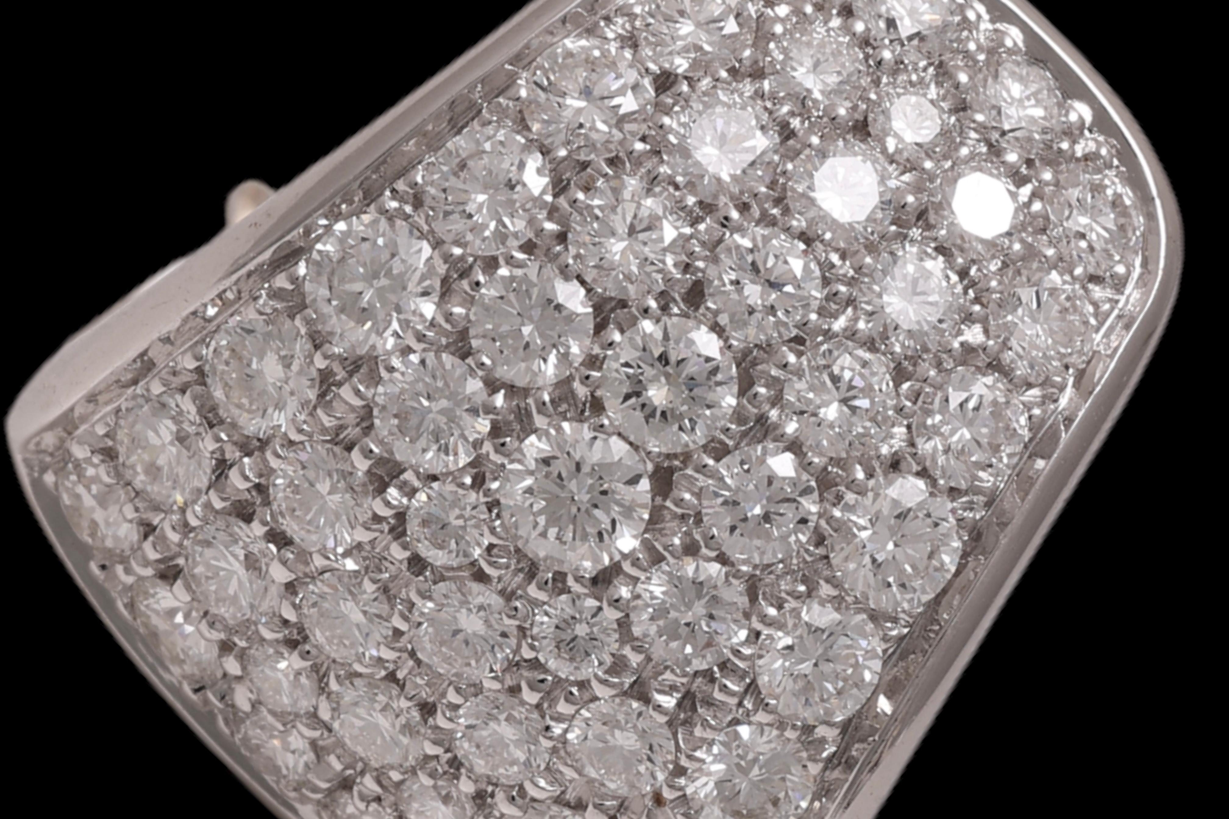 18 kt. Weißgold Clip auf Ohrringe mit 2,80 Ct. Diamanten im Brillantschliff für Damen oder Herren im Angebot