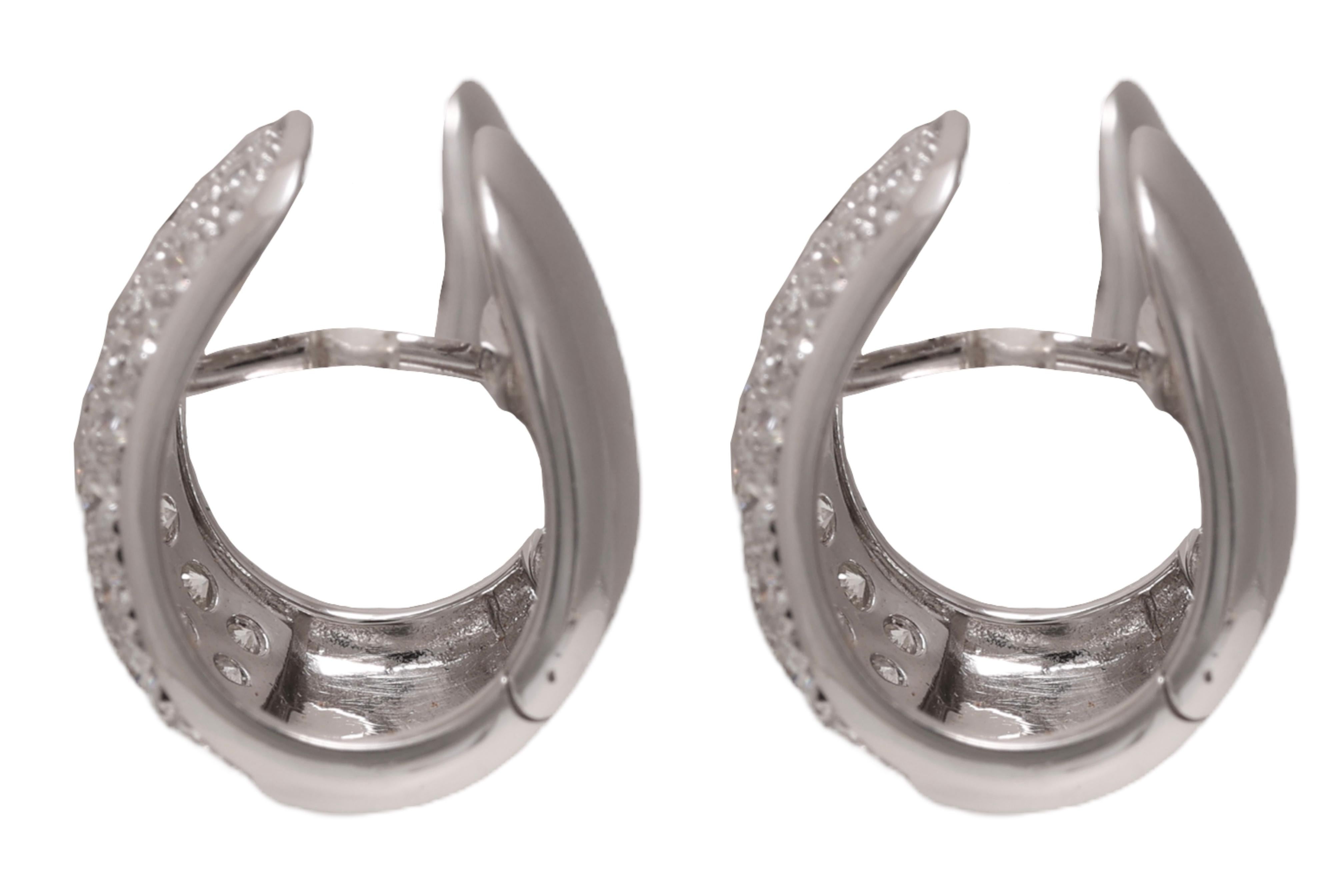 18 kt. White Gold Clip On Earrings With 2.80 Ct. Brilliant Cut Diamonds For Sale 2