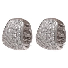 18 kt. White Gold Clip On Earrings With 2.80 Ct. Brilliant Cut Diamonds