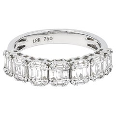 Or blanc 18 KT  Anneau d'ternit en diamants R4300, style Art dco