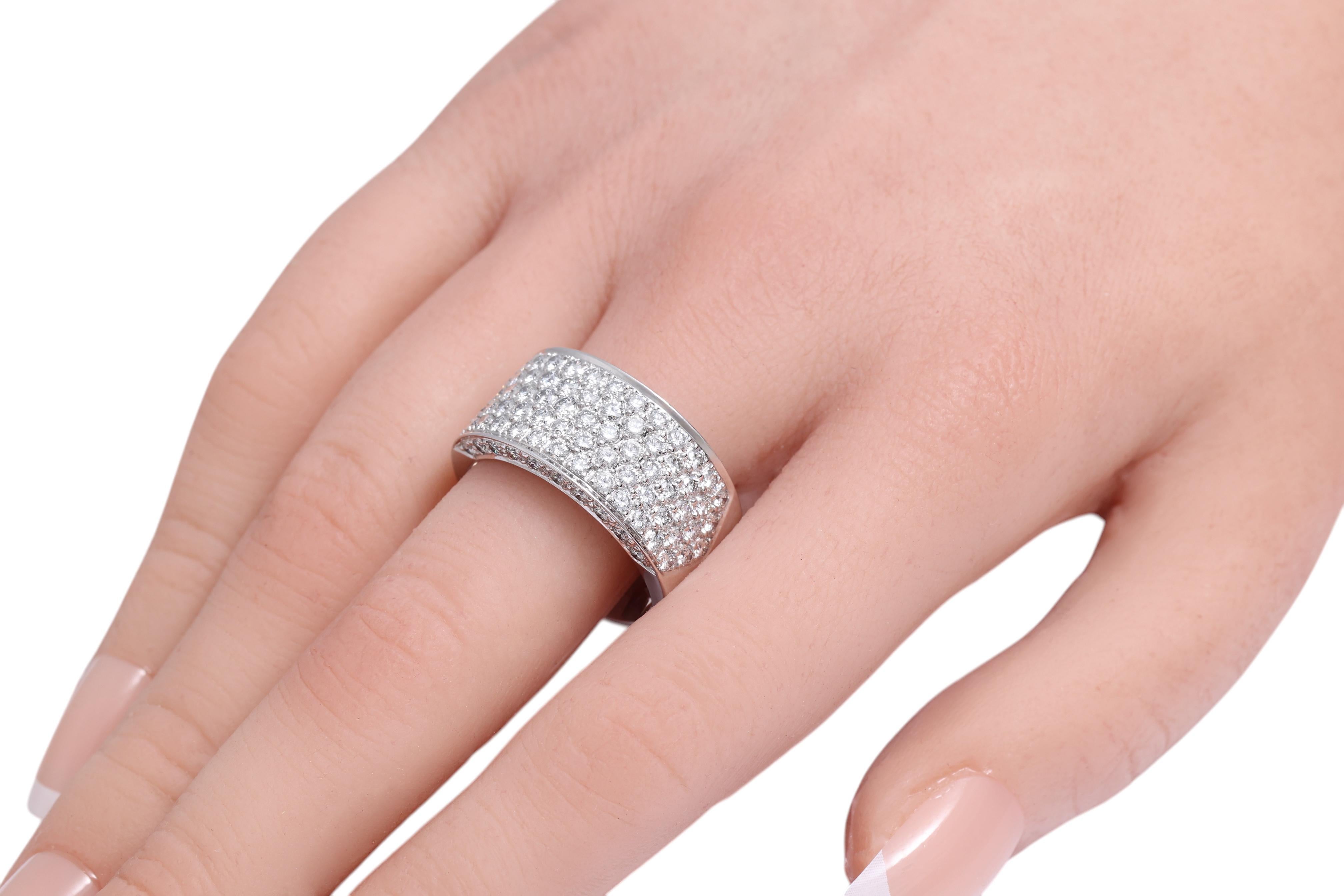 18 kt. White Gold Completely Hand Made Ring with 3.60 ct. Top Quality Diamonds For Sale 5