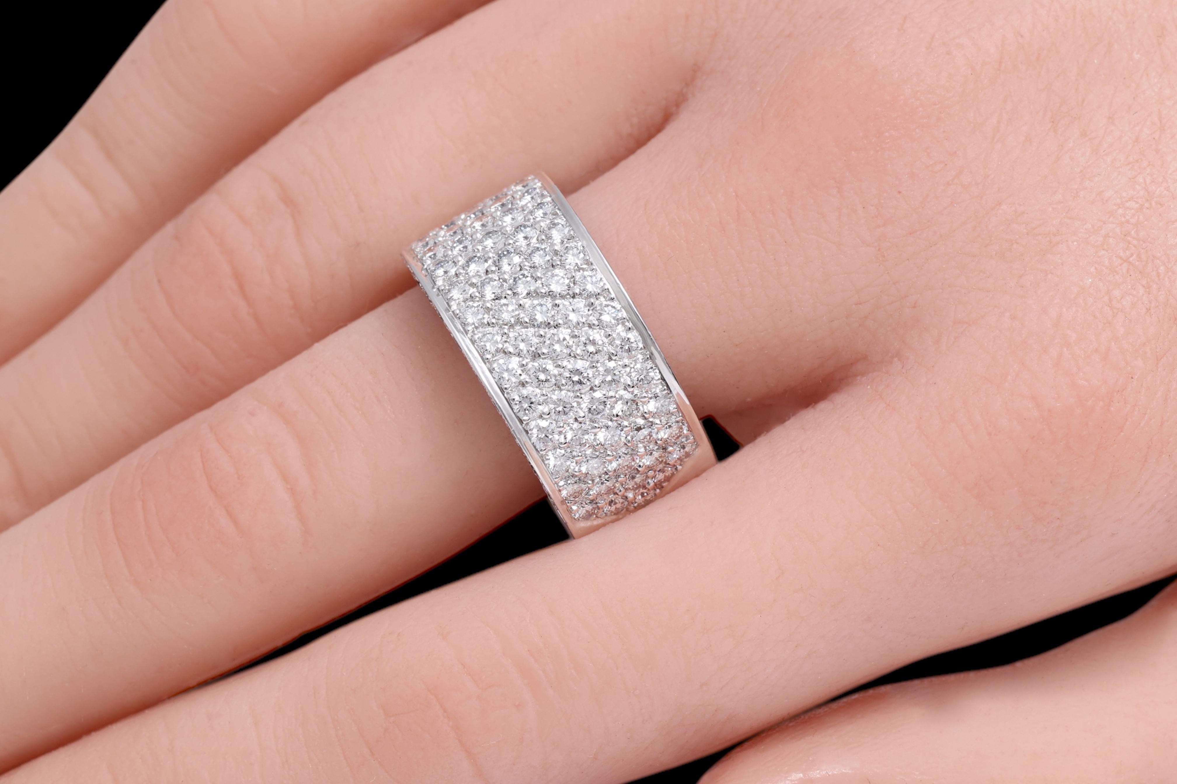 18 kt. White Gold Completely Hand Made Ring with 3.60 ct. Top Quality Diamonds For Sale 6