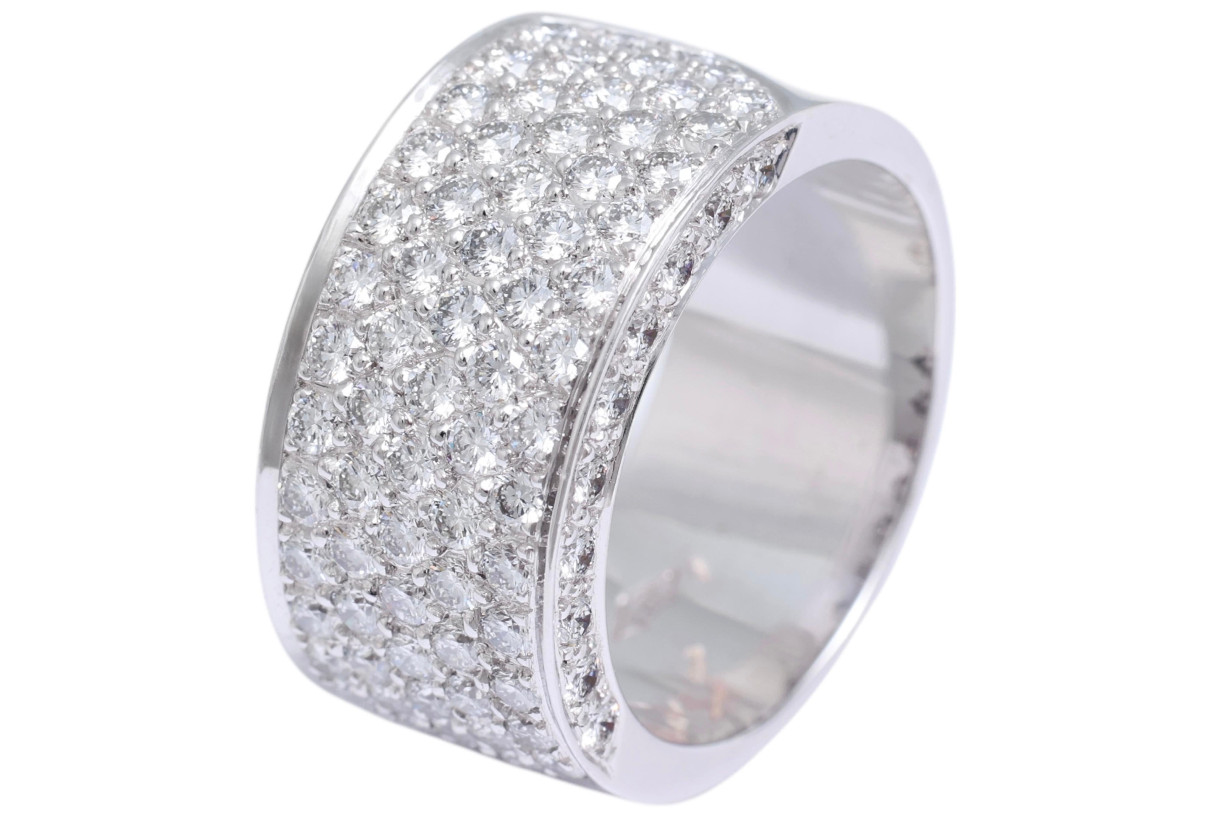 18 kt. White Gold Completely Hand Made Ring with 3.60 ct. Top Quality Diamonds For Sale 1