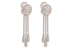 18 kt. White Gold Dangle Earrings With 2.04 ct. Diamonds