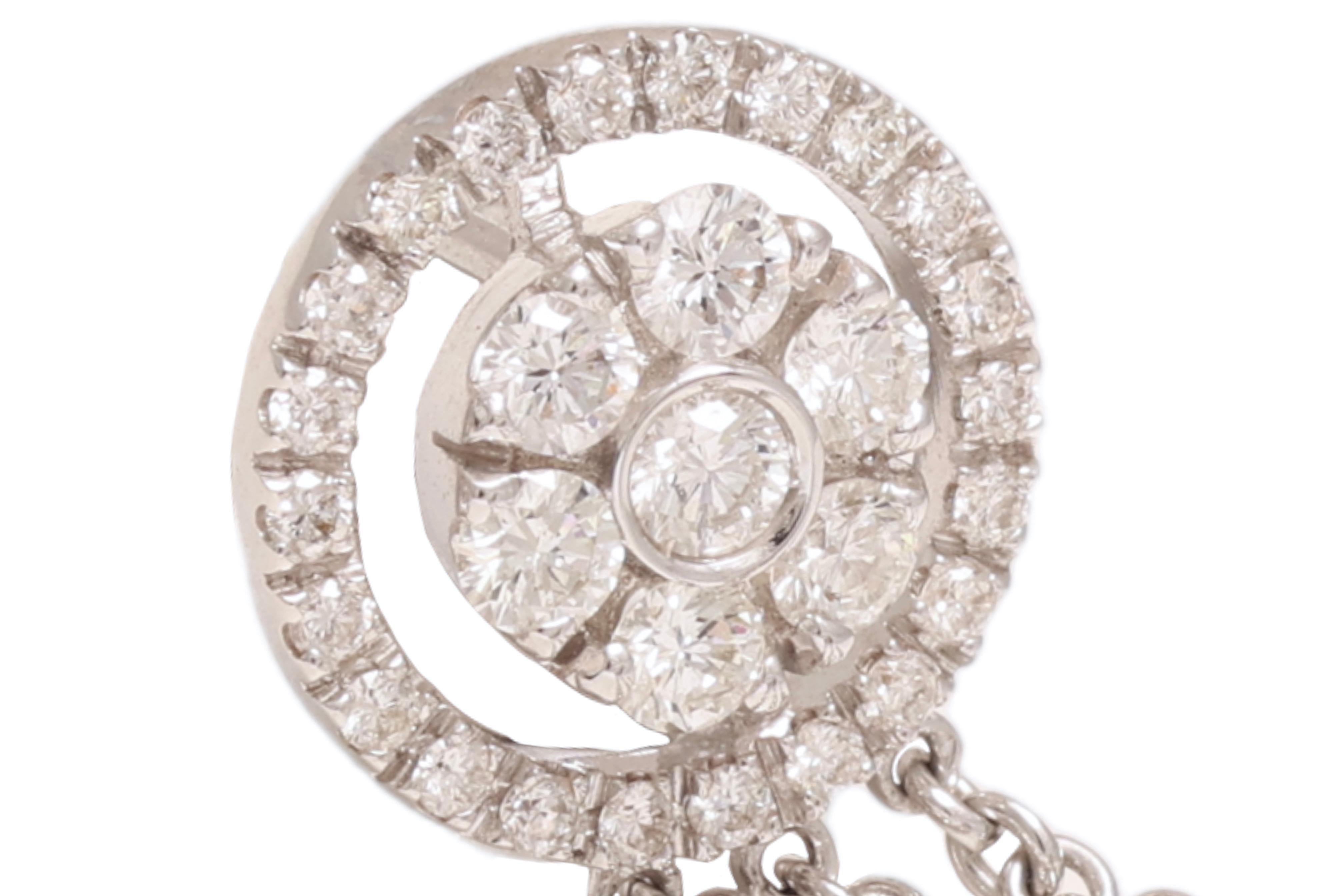 18 kt. Orecchini pendenti in oro bianco con 2,04 ct. Diamanti in vendita 1