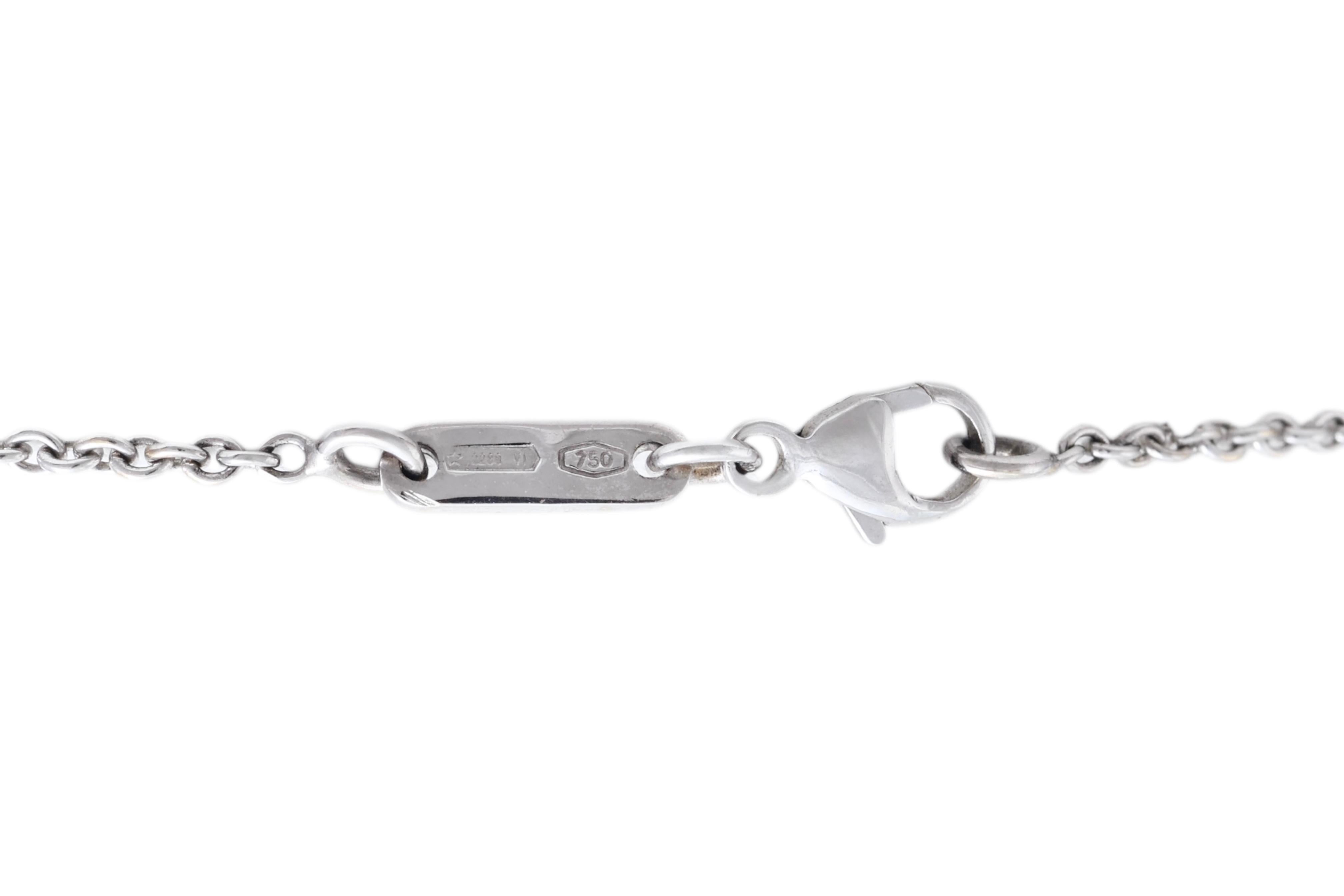 18 Kt Weißgold Diamant & Blauer Saphir Halskette / Anhänger im Angebot 3