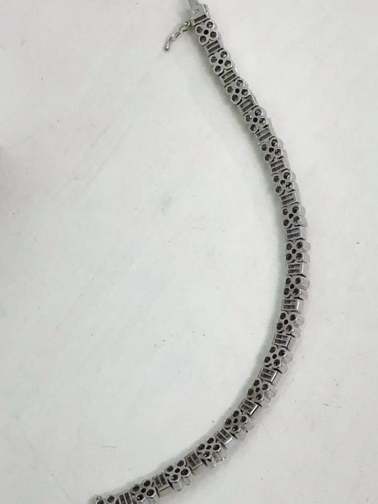 Women's or Men's 18 Kt White Gold Diamond Bracelet For Sale