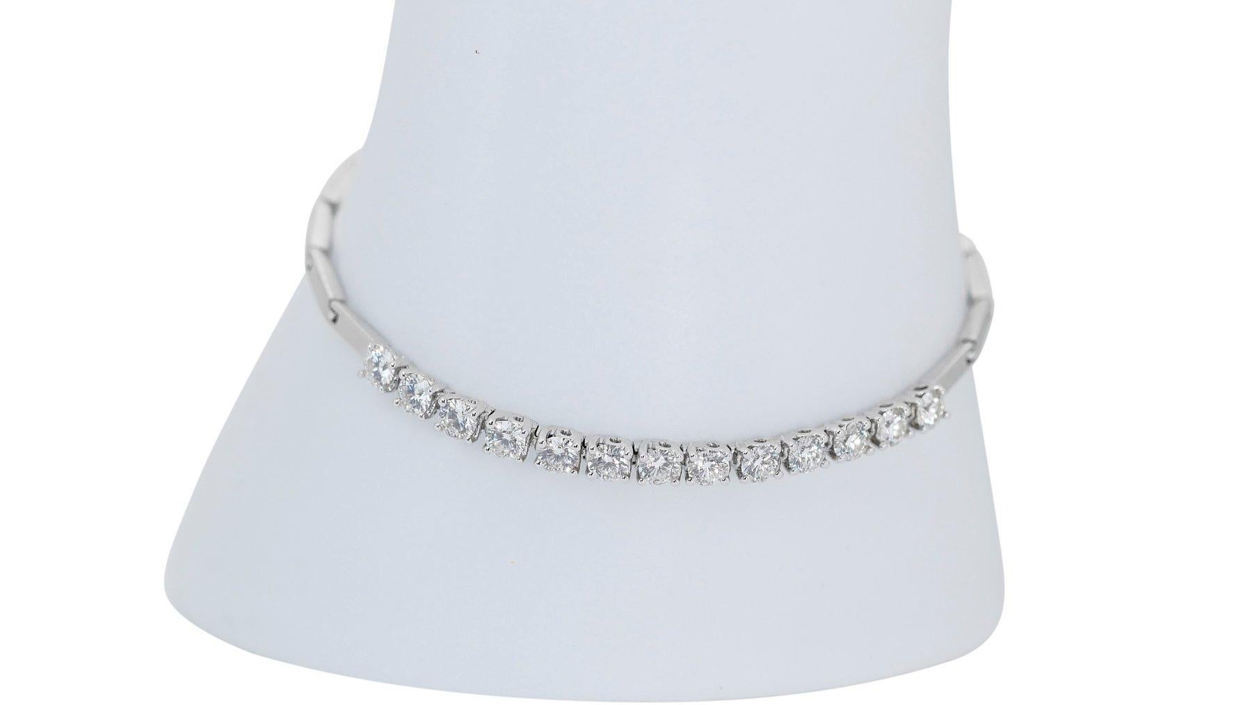 Women's 18 kt. White Gold Diamond Bracelet with 1.8 ct Total Natural Diamonds - IGI Cert
