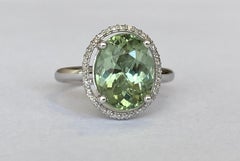 18 Karat White Gold Diamond Cocktail Ring with 3.63 Carat Tourmaline
