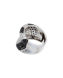 Diana M 18 kt White Gold 2.20 Cts Black & White Diamond Fashion Ring