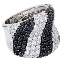 18 kt White Gold Diamond Fashion Ring adorned with 2.20 cts White&Black diamons