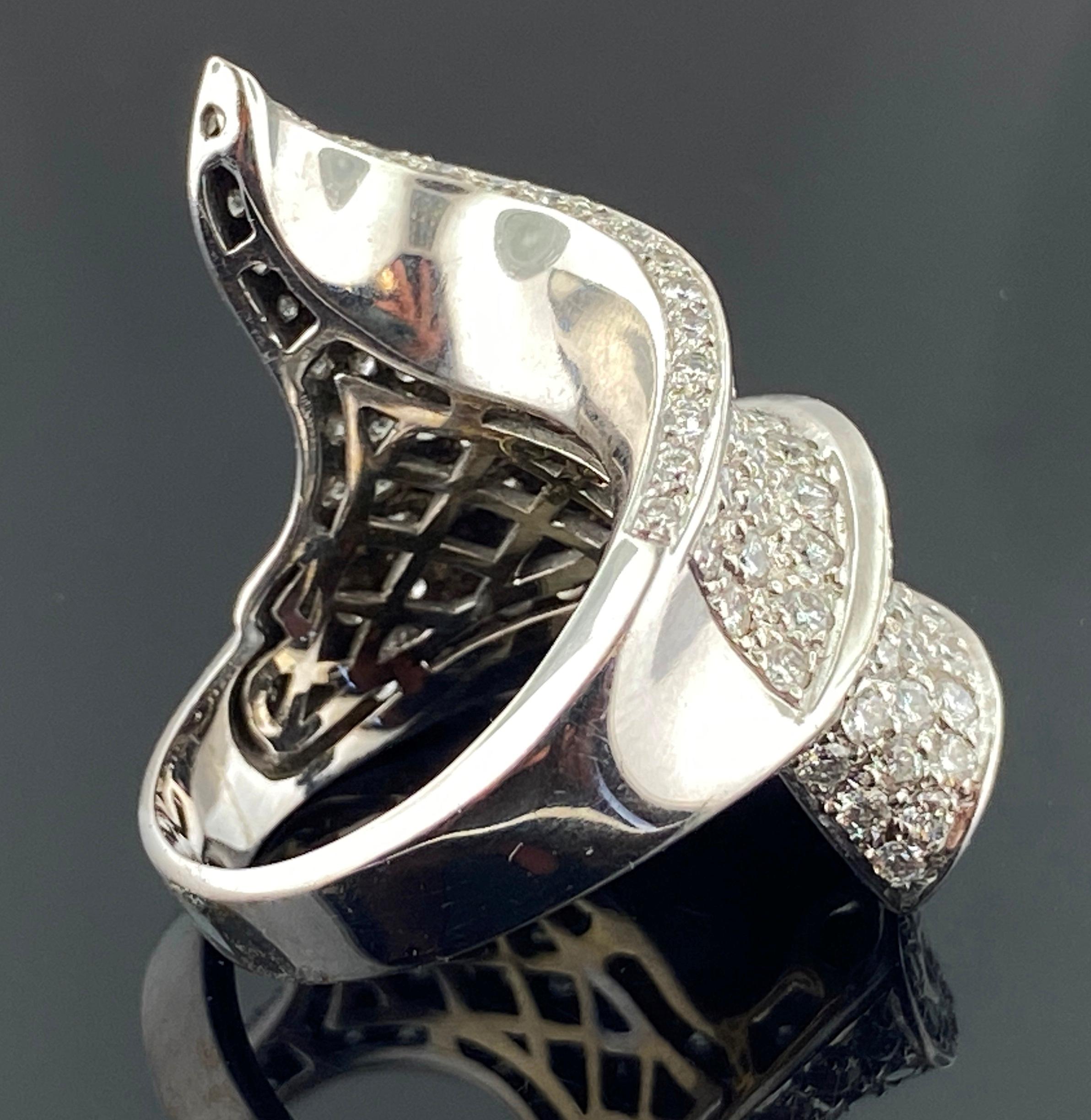 18 Karat White Gold and Diamond Ring 1