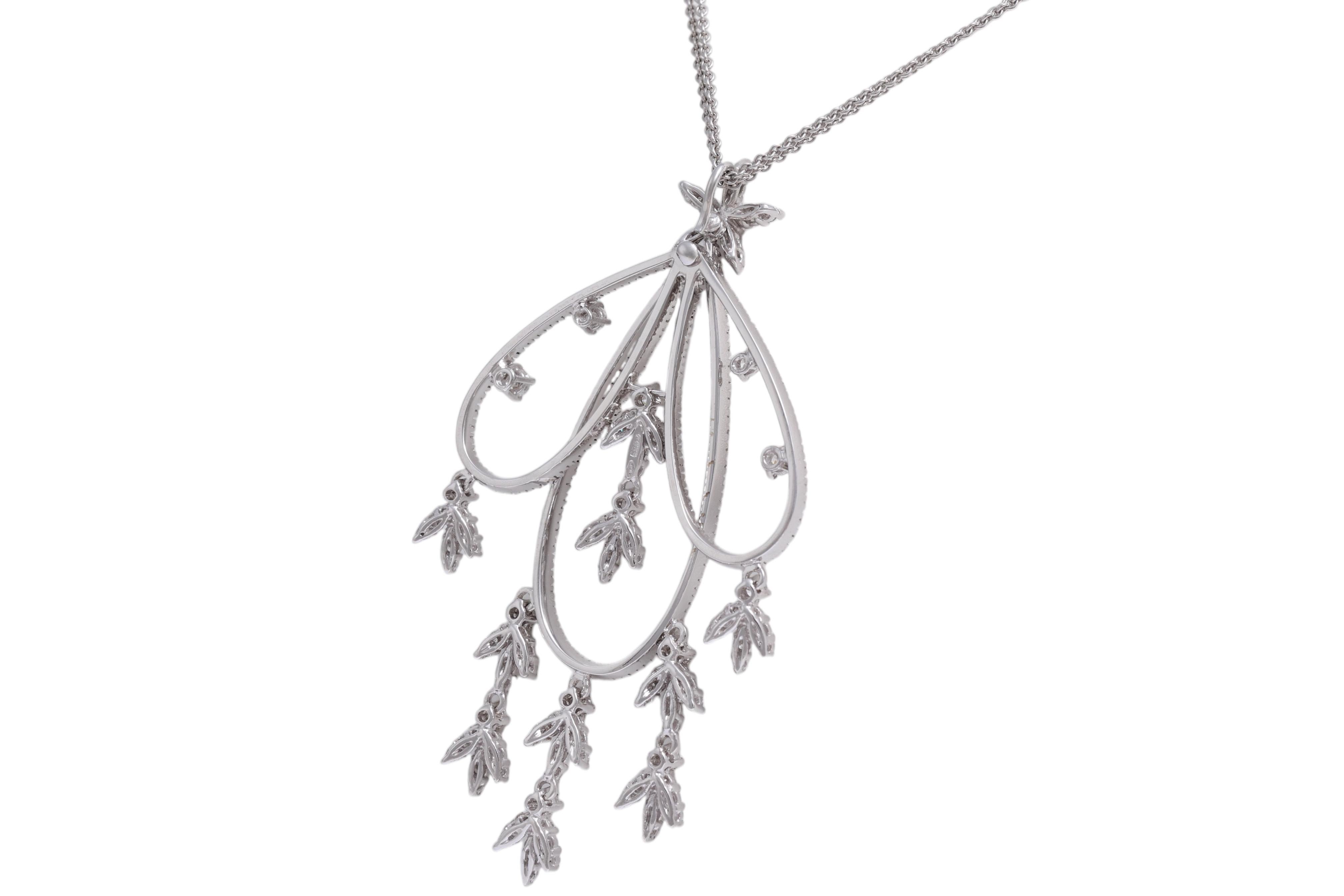 Collana Crivelli in oro bianco e diamanti 18 Kt con parti mobili in vendita 4