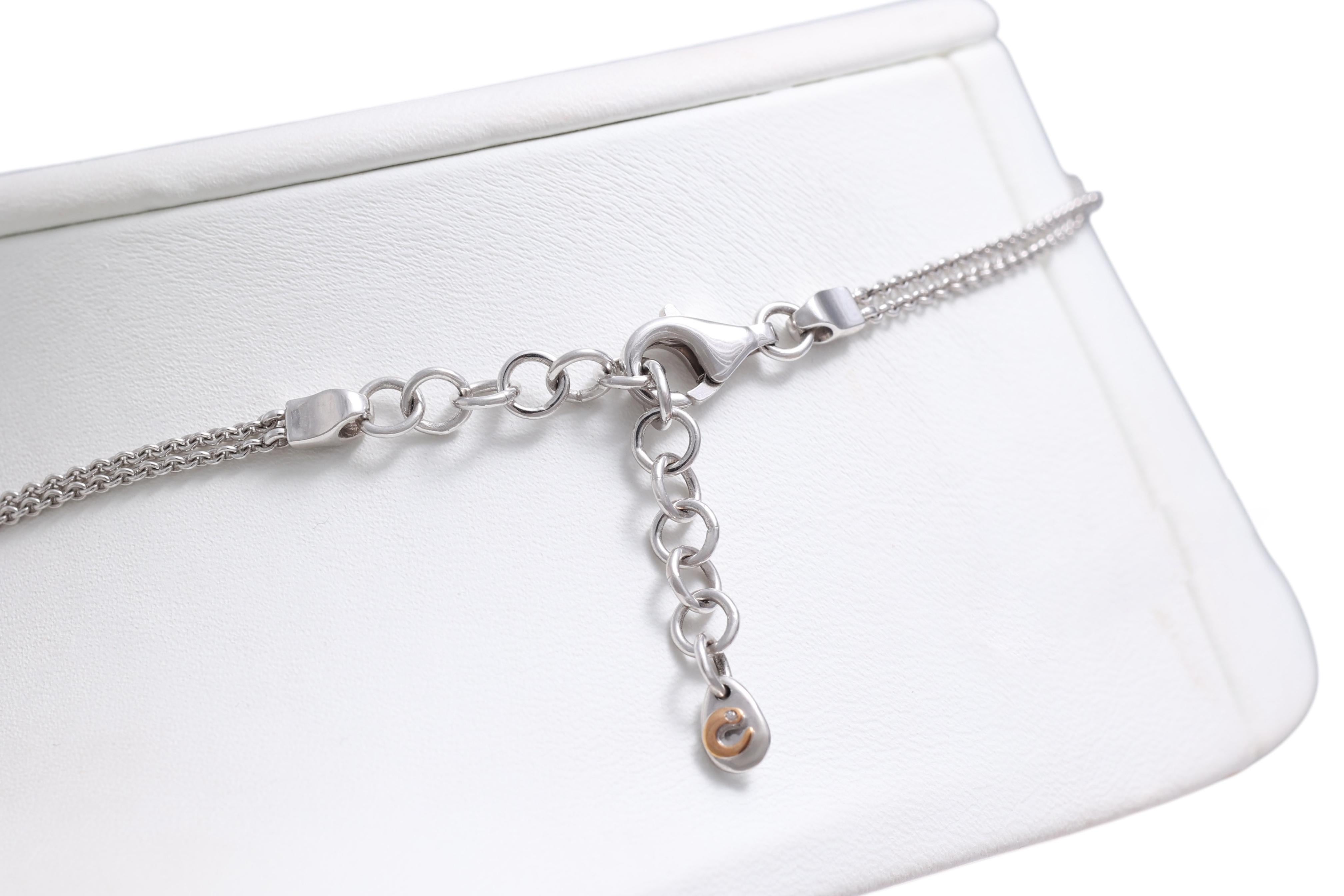 Collana Crivelli in oro bianco e diamanti 18 Kt con parti mobili in vendita 2