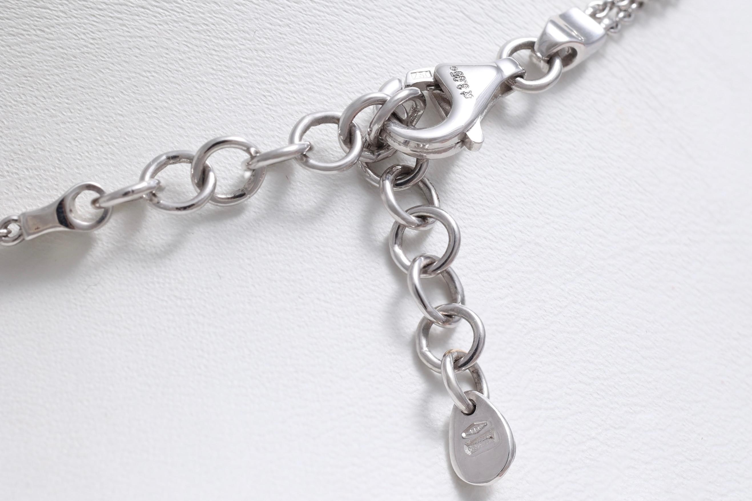 Collana Crivelli in oro bianco e diamanti 18 Kt con parti mobili in vendita 3